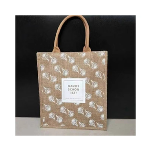 Sac à provisions en jute certifié GOTS 100% sacs fourre-tout unis en coton biologique - Product Image 1