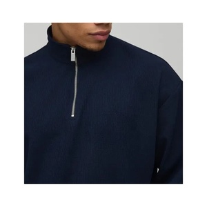 Hoodie Homme Oversize Décontracté Brodé Demi-Zip Hiver en Molleton de Coton Épais Streetwear Personnalisable OEM - Product Image 6