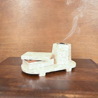 Brûleur d'encens en bois d'os de nacre, porte-encens écologique fait main de haute qualité, décoration d'intérieur, pots à bougies FAIZA CRAFT