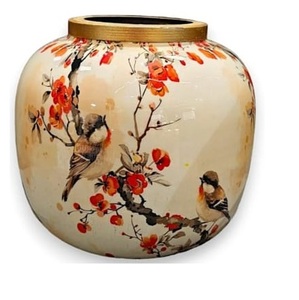 Pot de fleurs de luxe pour hôtel, finition émaillée, design créatif, pot de fleurs de jardin, qualité durable - Product Image 3