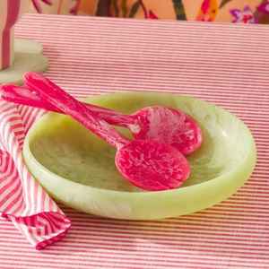 Bol en résine avec confettis roses faits à la main, pieds à trois boules, plat à fruits décoratif, ornement de table, récipient moderne pour le rangement de bijoux - Product Image 4