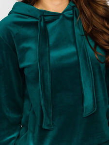 Ensemble de survêtement en velours personnalisé pour femmes, grande taille, avec sweat à capuche zippé et pantalon de jogging, motif uni, ensemble 2 pièces, costume en velours, 2026 - Product Image 6