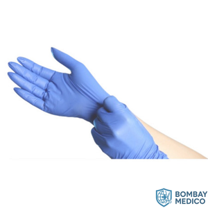 Gants d'examen en nitrile bleus Bombay Medico - Instruments chirurgicaux - Product Image 3