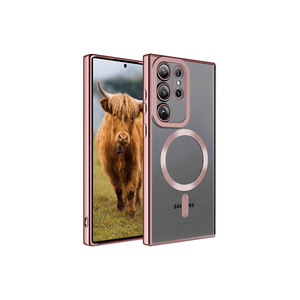 Coque en silicone Netzy Rose Gold compatible MagSafe pour Samsung Galaxy S23 Ultra, recharge sans fil, finition électroplaquée 14 - Product Image 1