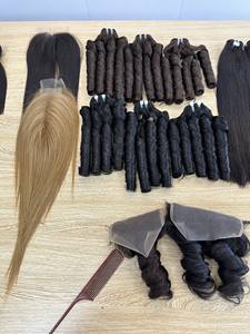 Venta al por mayor personalizado HD cierre frontal de encaje onda natural rizo italiano 100% virgen vietnamita Remy máquina de pelo de doble trama 3-5 - Product Image 5