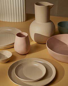 Assiette à dîner en céramique ivoire, bord fin, finition brillante, design résistant aux éclats, idéale pour le service du dîner et les tables contemporaines - Product Image 2