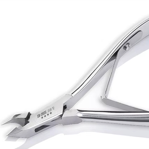 NGHIA OMI Ensemble de manucure pédicure de luxe haut de gamme Pince à cuticules de luxe en acier inoxydable fini chromé Vernis à ongles à double ressorts - Product Image 1