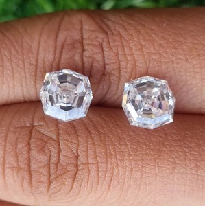 2 Pcs Full White Moissanite Diamond 4.64 CT 7.50 MM Beautiful White Octagon Shape Moissanite | Making for Earrings Pendant - Product Image 4