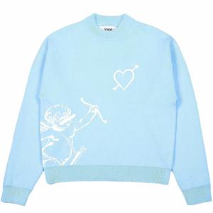 Suéter de Punto Jacquard para Hombre, Cuello Redondo, Doble Botonadura, con Lazos, Diseño de Puntos, Poliéster/Algodón, Antiencogimiento, 300g - Product Image 1