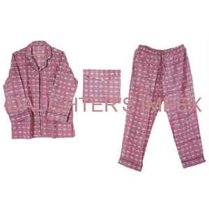 Nuevo conjunto de pijama de algodón con estampado Floral de bloque de mano indio, ropa de dormir informal y Sexy para novia, característica térmica para las estaciones de primavera y verano - Product Image 1