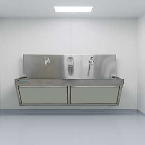 Station de lavage murale pour hôpital SI SURGICAL, double bac, SIS 2058 - Product Image 1