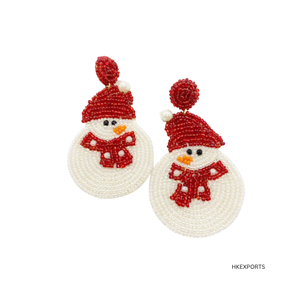 Pendientes colgantes con cuentas de Papá Noel chapados en oro festivo con estilo para bodas y fiestas Regalo de vacaciones para entusiastas de la moda - Product Image 4