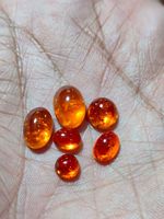 Kaboson Garnet Spessartite Alami Untuk Pembuatan Perhiasan Garnet Oranye Spessartite Garnet cabs