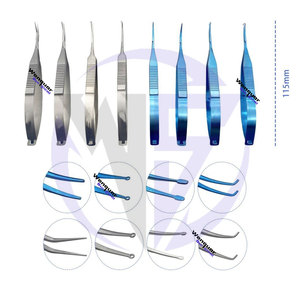 Pinces à lentilles pour chirurgie oculaire, conception à mâchoires plates, instruments chirurgicaux ophtalmiques professionnels, outils en acier inoxydable et titane - Product Image 6
