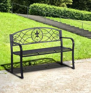 Banco de hierro fundido Jardín al aire libre Acabado clásico Banco de Venta caliente Patio antiguo al aire libre - Product Image 1