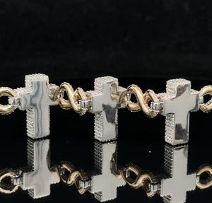 VVS Moissanite 14k Gold and Diamond <b>Cross</b> <b>Bracelet</b> Elegant Fine Pendants & Charms - Product Image 3