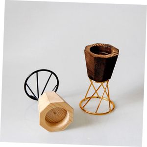 2pcs Octagon <b>Candle</b> Holder Cone Incense Holder Wood Decor Black sconces Christmas <b>Candle</b> Stand Candlestick Holders <b>tealight</b> Wax - Product Image 4