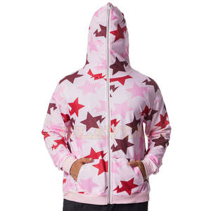 Sudaderas con capucha con cremallera completa mezclada de algodón directo de fábrica 2025 logotipo personalizado estilo de invierno informal con cuello con capucha - Product Image 3