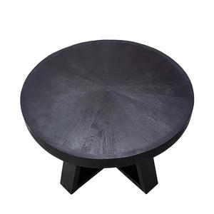 Table basse en teck massif au design moderne avec finition noire pour une utilisation en intérieur et en extérieur dans le salon, la maison ou la villa - Product Image 6