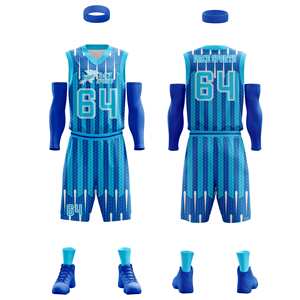 ชุดเสื้อบาสเกตบอลและกางเกงขาสั้นเสื้อเจอร์ซีย์พิมพ์ลายระเหิดดิจิตอล - Product Image 3