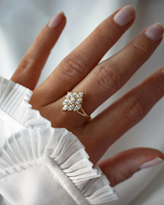 Anillo de Oro Sólido de 14K con Diamantes Cultivados en Laboratorio, Corte Marquesa, Estilo Romántico, para Compromiso, Boda, Aniversario, Regalo para Mujer - Product Image 3