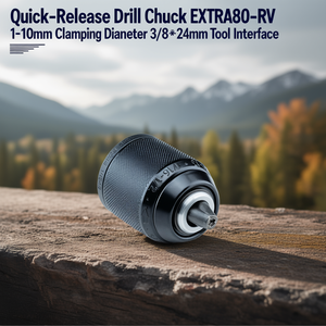<b>Quick</b>-<b>Release</b> Drill Chuck EXTRA80-RV 1-10mm <b>Clamping</b> Diameter 3/8"-24mm Tool Interface - Product Image 3