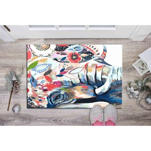 Tapis imprimé éléphant abstrait - Design moderne pour la décoration de la maison, tapis en velours - Product Image 5