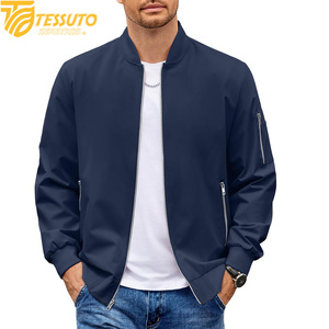 Blouson aviateur zippé léger et extensible de coupe décontractée pour homme - Product Image 5