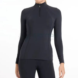 Estiramiento flexibilidad piel Mujer caballo base capas compresión ajuste manga larga Top con tela de secado rápido estiramiento de cuatro vías - Product Image 1