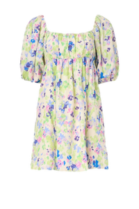 Fournisseur indien propose une robe à motif floral bleu-vert, tissu respirant, idéal pour les sorties décontractées d'été, les pique-niques, les promenades, l'exportation - Product Image 6