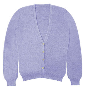 Suéter de Punto con Cuello en V y Logotipo de Chenilla, Material 7GG, para Mujer, Talla Grande, Invierno, con Parches Bordados, Estilo Fraternidad - Product Image 2