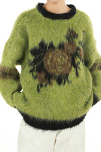 Pull en mohair épais d'hiver à la mode - Respirant Anti-boulochage Col rond classique Idéal pour les tenues décontractées Look élégant Homme - Product Image 2