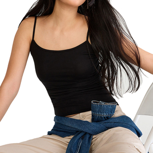 Camiseta sin mangas tejida acanalada de algodón transpirable para mujer, Top corto de entrenamiento ligero con logotipo personalizado y fibra de bambú, venta al por mayor - Product Image 4