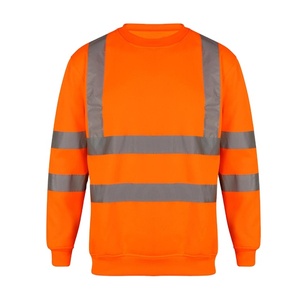Wholesale Custom Logo Hi Vis <b>Sweatshirts</b> Orange Fluorescent Reflective Safety <b>Work</b> <b>Sweatshirt</b> for Men Workwear - Product Image 1