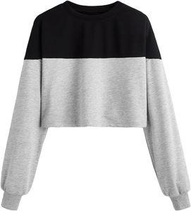 เสื้อครอปแขนยาวลำลองของผู้หญิงเสื้อมีฮู้ดผ้าฟลีซเสื้อสวมหัวมีชายเสื้อสเวตเชิ้ตแฟชั่นขนาด XS - Product Image 5