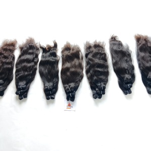Extensions de cheveux noirs naturels vierges indiens Remy pour femmes 100% Deep Waves Vente en gros Raw 100% Cuticule alignée Full Lace Facile à appliquer - Product Image 4