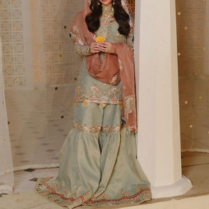 Robes Designs Fashion 2025 Ensemble Sharara de haute qualité sur mesure au Pakistan Ensemble Sharara Gharara prêt à l'emploi - Product Image 4