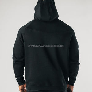 <b>Men's</b> 500gsm Heavyweight Pullover <b>Hoodie</b> 100% Cotton <b>Black</b> Blank Fleece Custom Oversized Sweatshirt Factory Direct - Product Image 4