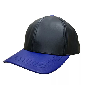 Casquettes de camionneur brodées personnalisées en cuir de haute qualité Casquette de camionneur pour hommes 6 panneaux en cuir de vachette (OEM) - Product Image 6