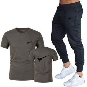Men's Fashion Streetwear Pullover T-Shirt and Pants Jogging Sweatsuit Summer <b>Track</b> <b>Suit</b> - Product Image 4