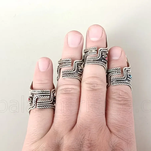 Bagues à bijoux tribaux de qualité supérieure faites à la main Boho bagues de mode réglables pour femmes - Product Image 3