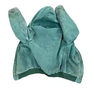 Chaqueta de trabajo de lona de pato de algodón 100% personalizada con capucha de lavado ácido de peso pesado de gran tamaño forrada con capucha de trabajador para invierno - Product Image 2