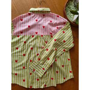 Conjunto de Pijama de Popelina con Estampado de Latidos del Corazón, Transpirable, Color Rosa Menta, Estampado Sólido, Cintura Elástica, Estilo Americano, para Otoño, Invierno y Primavera, para Usar en Casa - Product Image 2