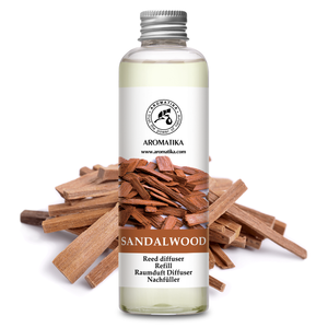 Recharge liquide pour diffuseur d'arômes Aromatika au bois de santal naturel 200 ml – Huile parfumée longue durée pour diffuseur à bâtonnets - Product Image 1