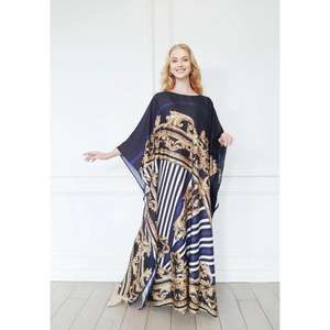 Women Luxury Printed <b>Kaftan</b> <b>Maxi</b> Floor-Length Dress Regular Flare Sleeve Natural Elegant Resort Wear Caftan - Product Image 2