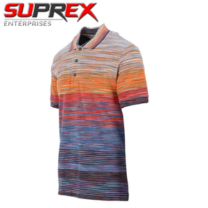 <b>Orange</b> Space Dyed Stripe <b>Polo</b> Shirt Custom Color Casual Short Sleeve Tops Men's Fashion Print Clothing - Product Image 5