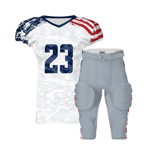 Camisetas deportivas de fútbol americano para adultos, ropa de equipo personalizada, camiseta de fútbol americano con pantalones cortos acolchados - Product Image 1