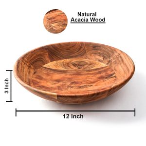 Cuenco de madera de diseño, bandeja de centro de mesa artística hecha a mano, acento de mesa elegante para el hogar, cocina o decoración para sala de estar - Product Image 2