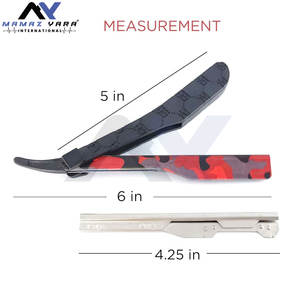 Maquinilla de afeitar recta de peluquero profesional Camo Red Single Blade Razor Precision Shaving Grooming Quality Barber Supplies - Product Image 6