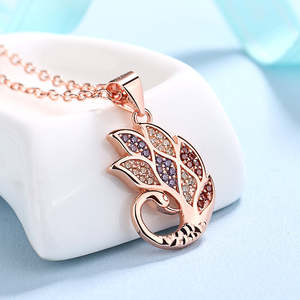 Collana con Ciondolo Cigno in Argento Sterling e Cristalli Multicolore Autentici - Elegante Collezione di Collane in Cristallo - Product Image 3